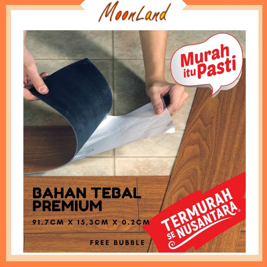 MoonLand 513 COD WALLPAPER LANTAI VYNIL / STICKER LANTAI MOTIF KAYU PREMIUM TEBAL 2MM IMPOR