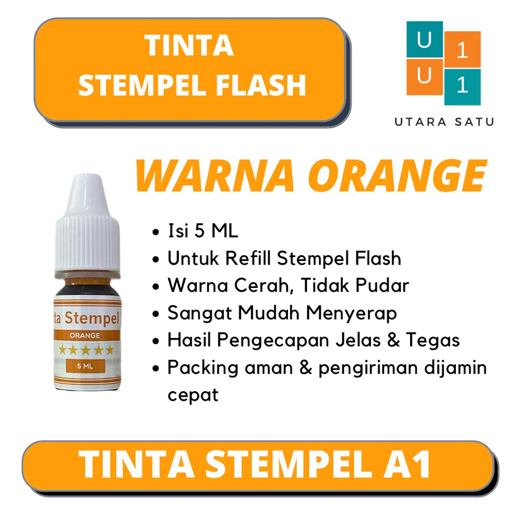 

Tinta Stempel Flash Warna Orange 5 ML
