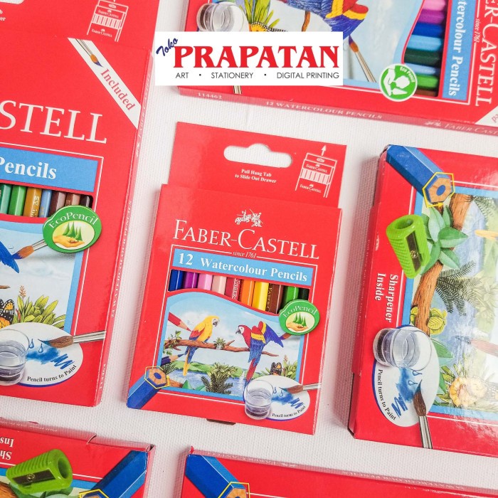 

WARNAPENSIL- PENSIL WARNA FABER CASTELL WATER COLOUR 12 WARNA (KECIL) -PENSIL WARNA