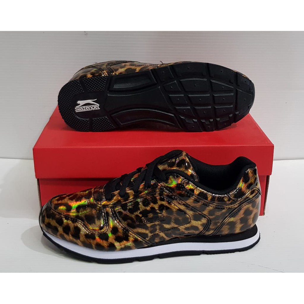 slazenger leopard print trainers
