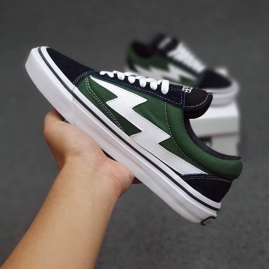 SEPATU VANS OLD SKOOL VAULT OG RAINBOW GREEN GRADE ORIGINAL -BLACK WHITE REVENGE 38-43