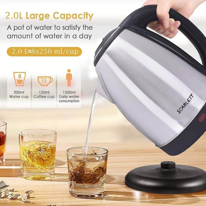 TEKO Listrik Scarlett 1,8 Liter / Teko Listrik Pemanas Air Stainless