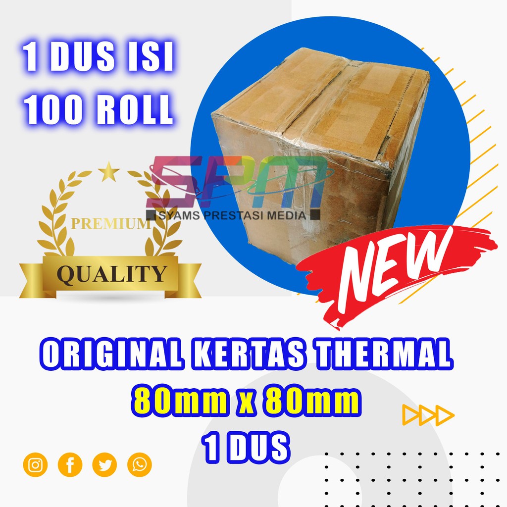 

Kertas thermal paper roll / Kertas Termal 80 x 80 1 Dus terlaris Berkualitas