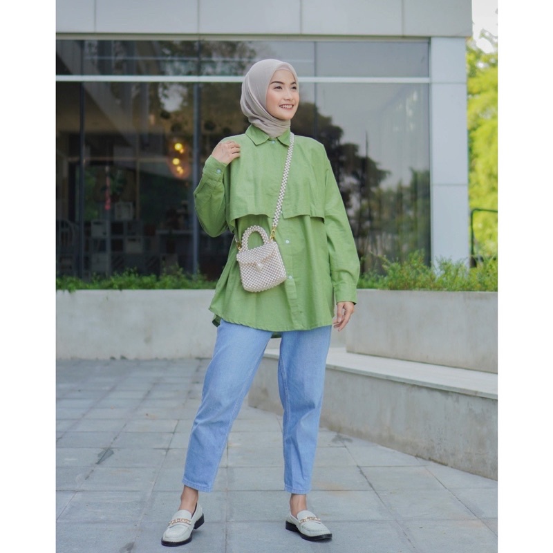 Kemeja / Top / Atasan / Shirt Oversized Daisy