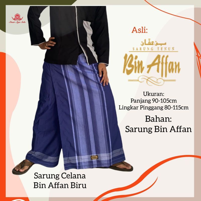Sarung Celana Bin Affan Hitam Dewasa Jumbo Pria Murah Celana Sarung Grosir Murah