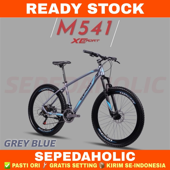 Sepeda Gunung 27.5 Inch MTB GENIO M 541 Alloy 24 Speed Shimano - Grey Blue