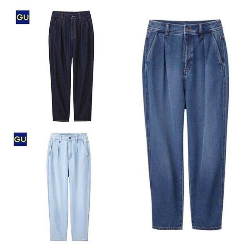 GU UNIQLO PLEATED DENIM WOMAN