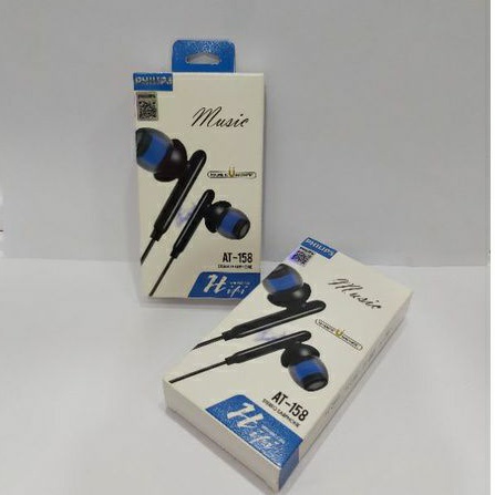 Handsfree Headset Earphone PHILIPS AT-158 Magnetic U Magnetic Stereo Earphone