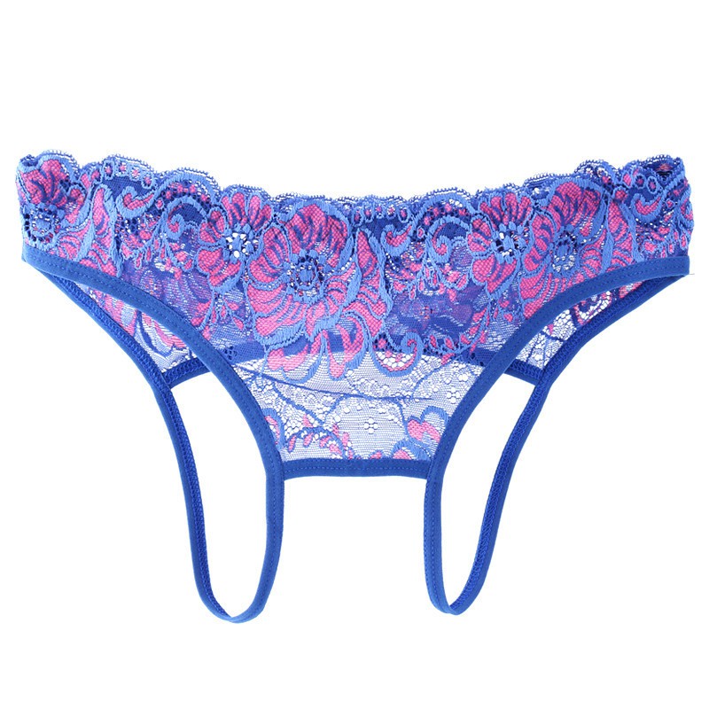 G-String Wanita Open Celana Dalam Sexy Hollow Lace Motif Lingerie c087