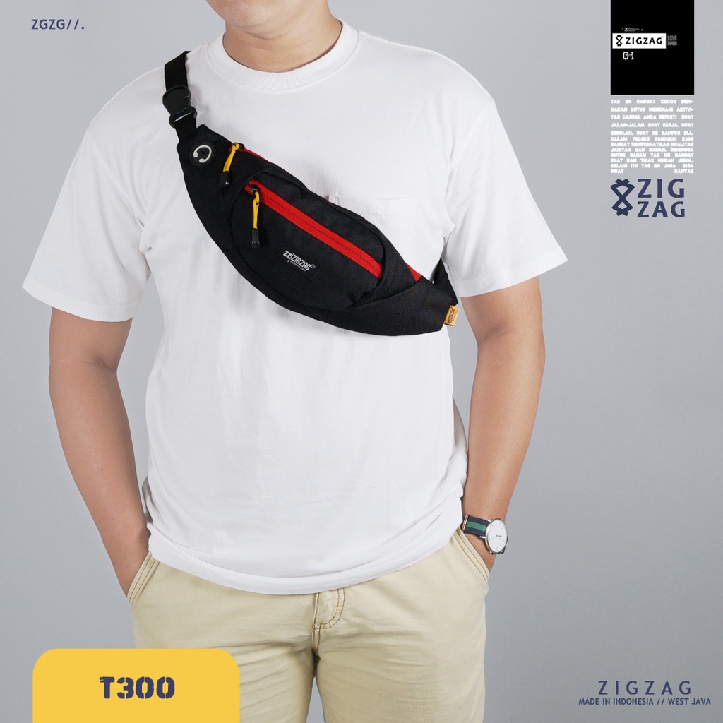 ZIGZAG T300 Tas Waistbag Pria Kanvas - Tas Pria Premium