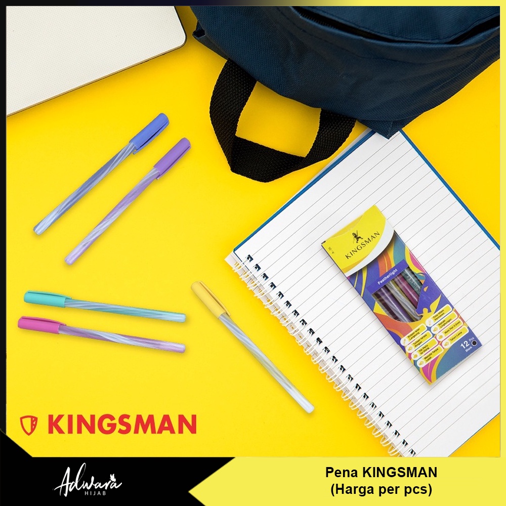 Pulpen Kingsman Motif Pelangi Tinta Hitam 1 Pcs