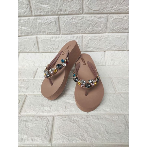 SANDAL JEPIT INGVIVI 799 SWAROSKI WEDGES 5cm