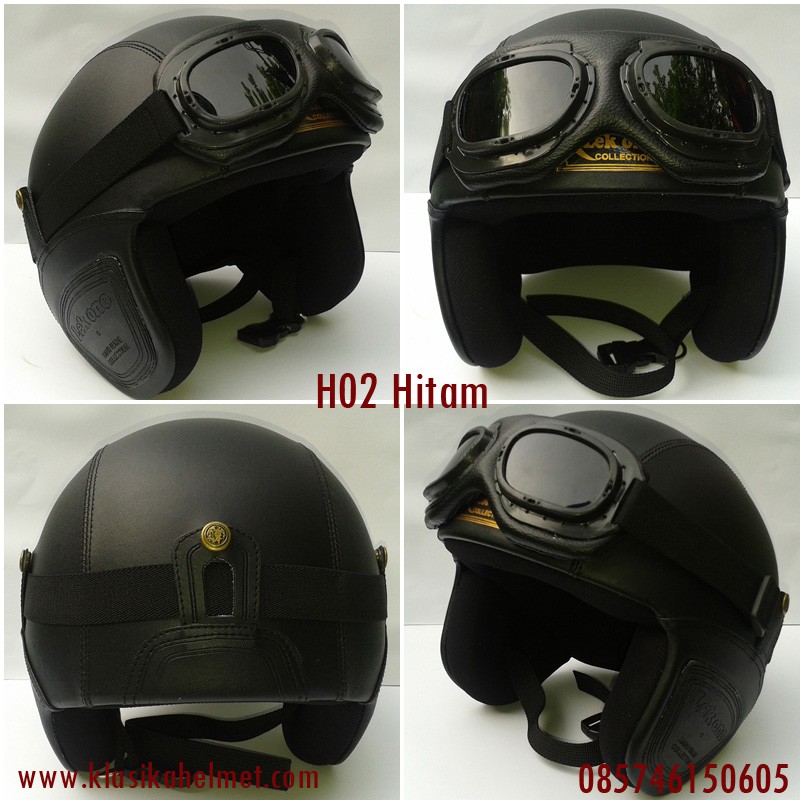  Helm  Retro Centro Kacamata Original Helm  Kulit Vintage 