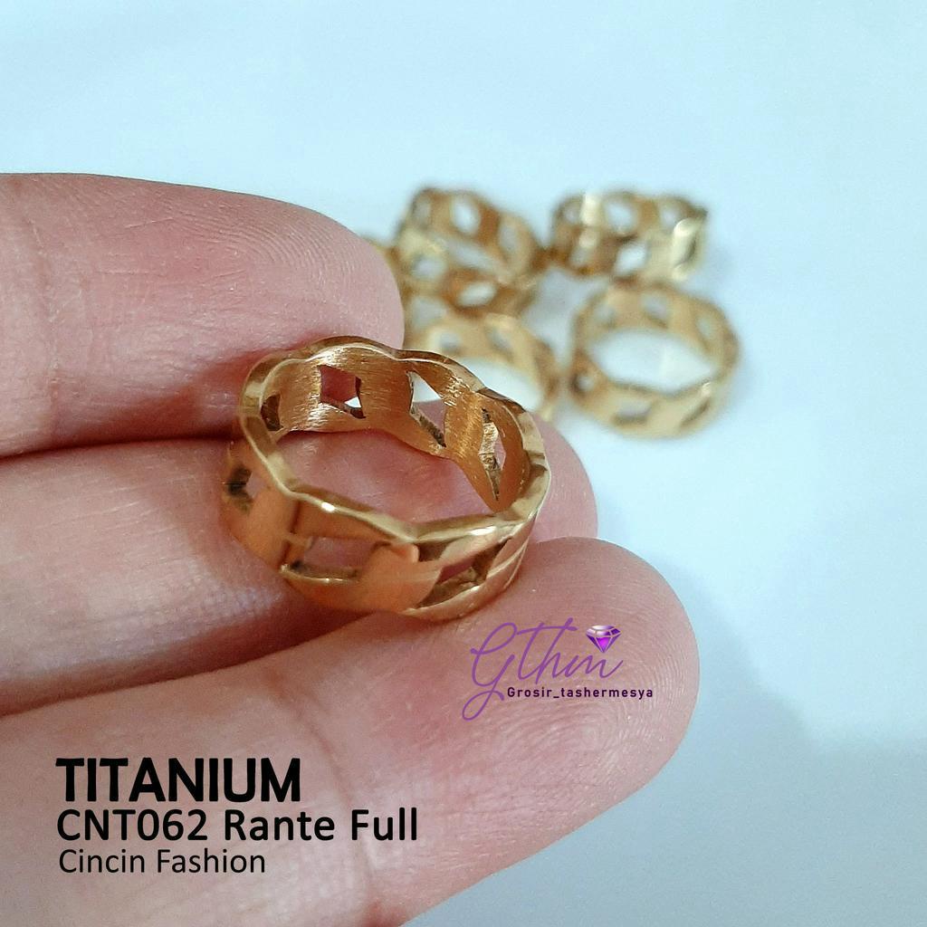 cincin wanita cnt062 model rante titanium stainless steel