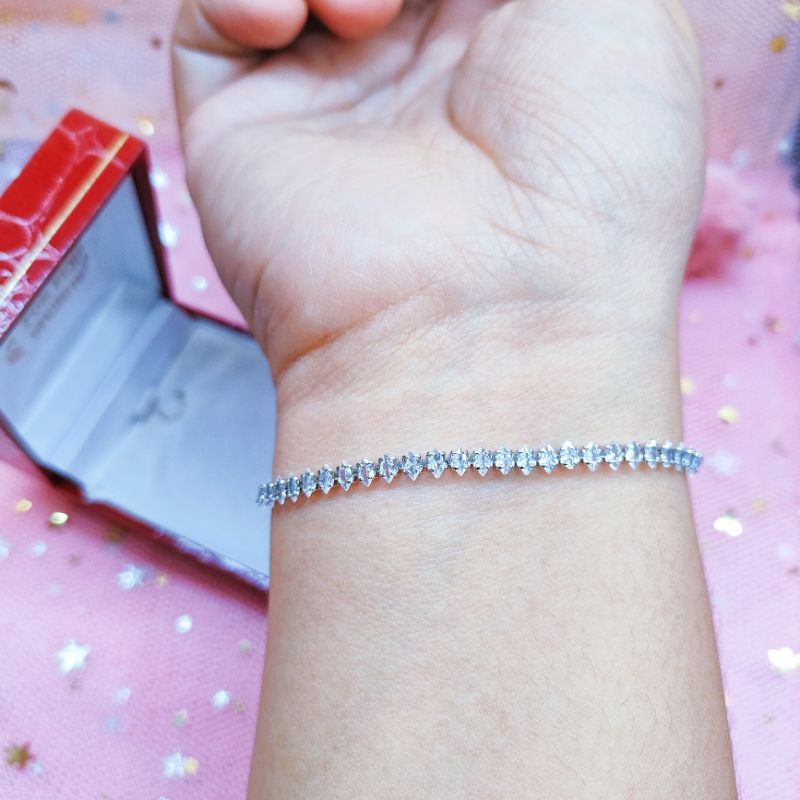 Gelang Serut Silver Titanium Wanita Anti Karat139MN