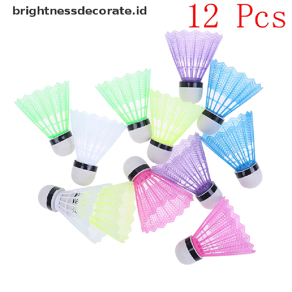 12pcs Kok Badminton Bahan Plastik Warna-Warni Untuk Anak