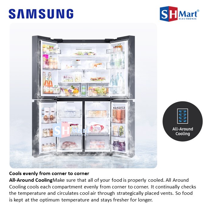 SAMSUNG KULKAS MULTI DOOR SIDE BY SIDE RF59A70T0B1/SE  WITH ALL AROUND COOLING 667 LITER (MEDAN)