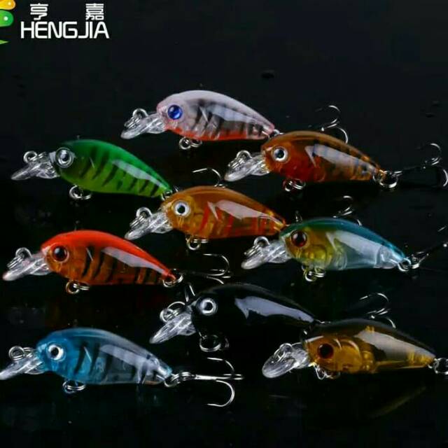 5 pcs Umpan Pancing Lure Ikan Minnow Crank Bait