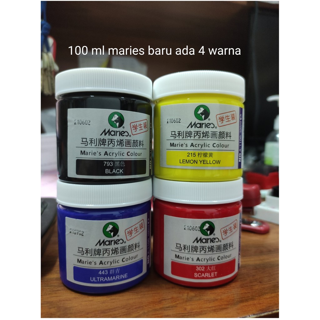 

cat acrilic maries 100 ml kemasan botol putih kosong