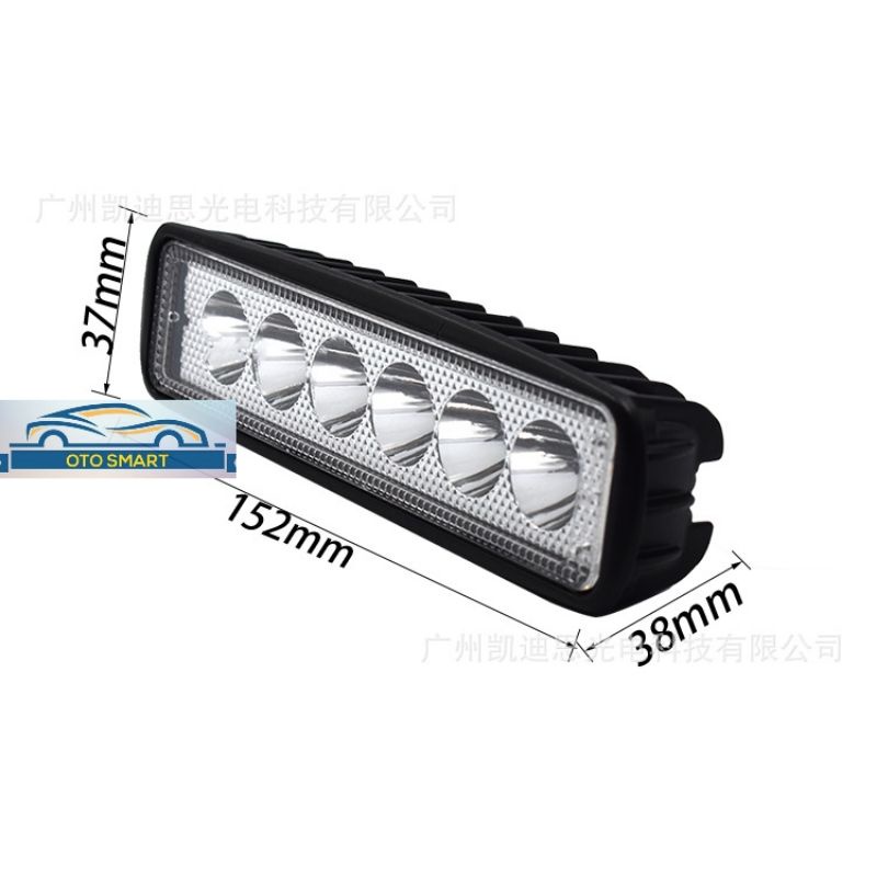 LAMPU TEMBAK SOROT LED BAR CREE CWL 6 MATA 18W 12V&amp;24V LAMPU LED MOBIL MOTOR