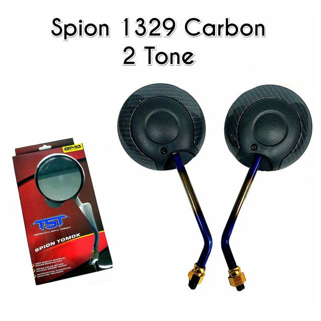 Sp Spion Sepion Kaca Motor Bulat Besar Carbon Karbon Tangkai Pelangi