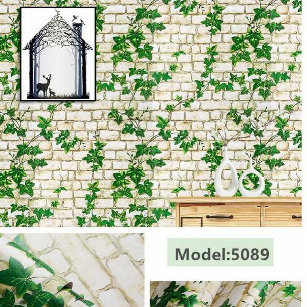 Gressy Wallpaper Dinding Stiker Motif Daun Rambat Size 45cm X 10m Berkualitas Shopee Indonesia