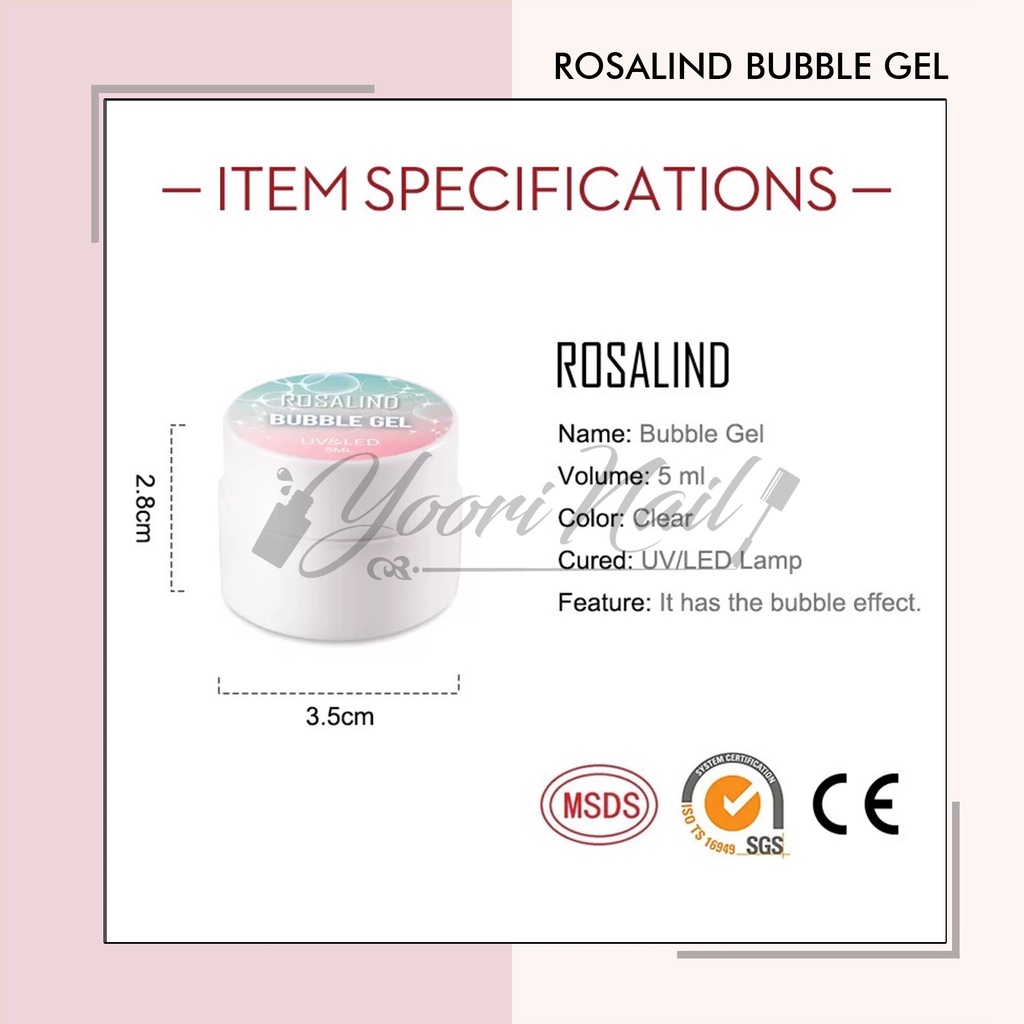 Rosalind bubble gel 5ml nail polish gel transparant uv led efek bubble