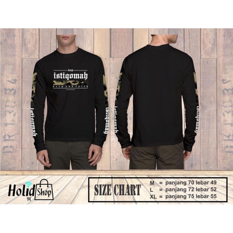 kaos pria lengan panjang/kaos pria Istiqomah/kaos pria hijrah islam
