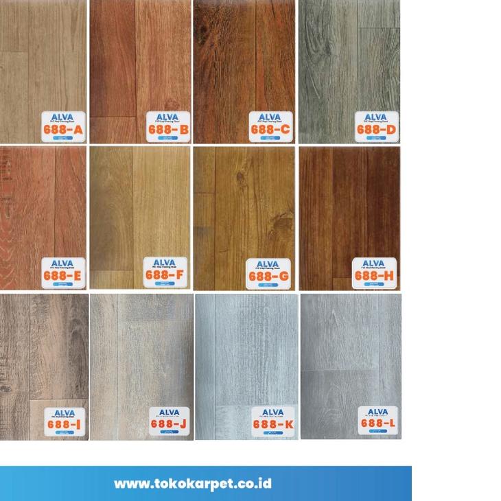 ♀ Vinyl Lantai Roll Alva Motif Kayu Tebal 1,2mm ۩