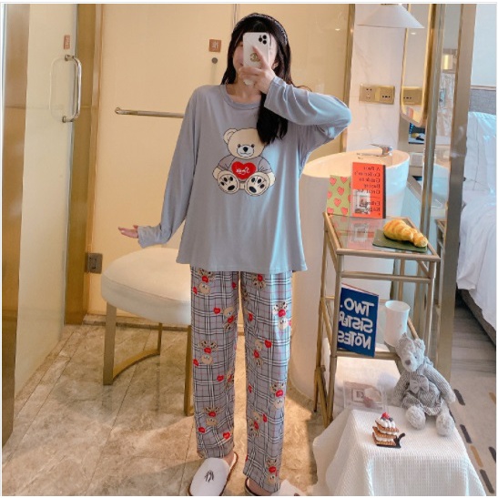 Piyama baju tidur wanita import LENGAN PANJANG new bahan tebal halus