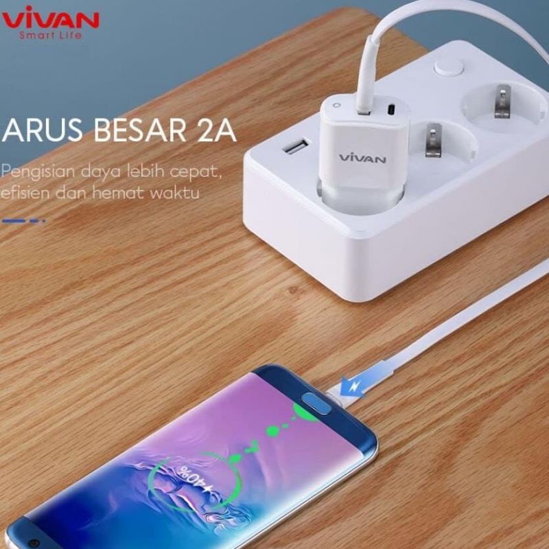 KABEL DATA VIVAN SM100S USB MICRO KABEL CHARGER CASAM VIVAN SM100S FOR ANDROID