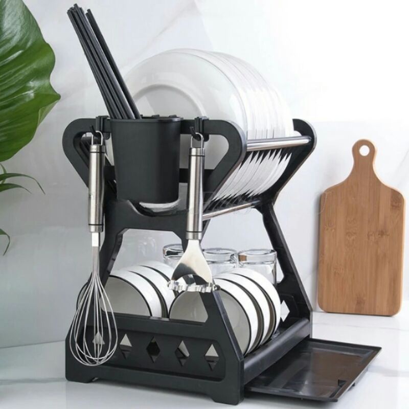 Rak Piring Gelas Pengering Drainer Kitchen Dish Rack 2 Layer myh002