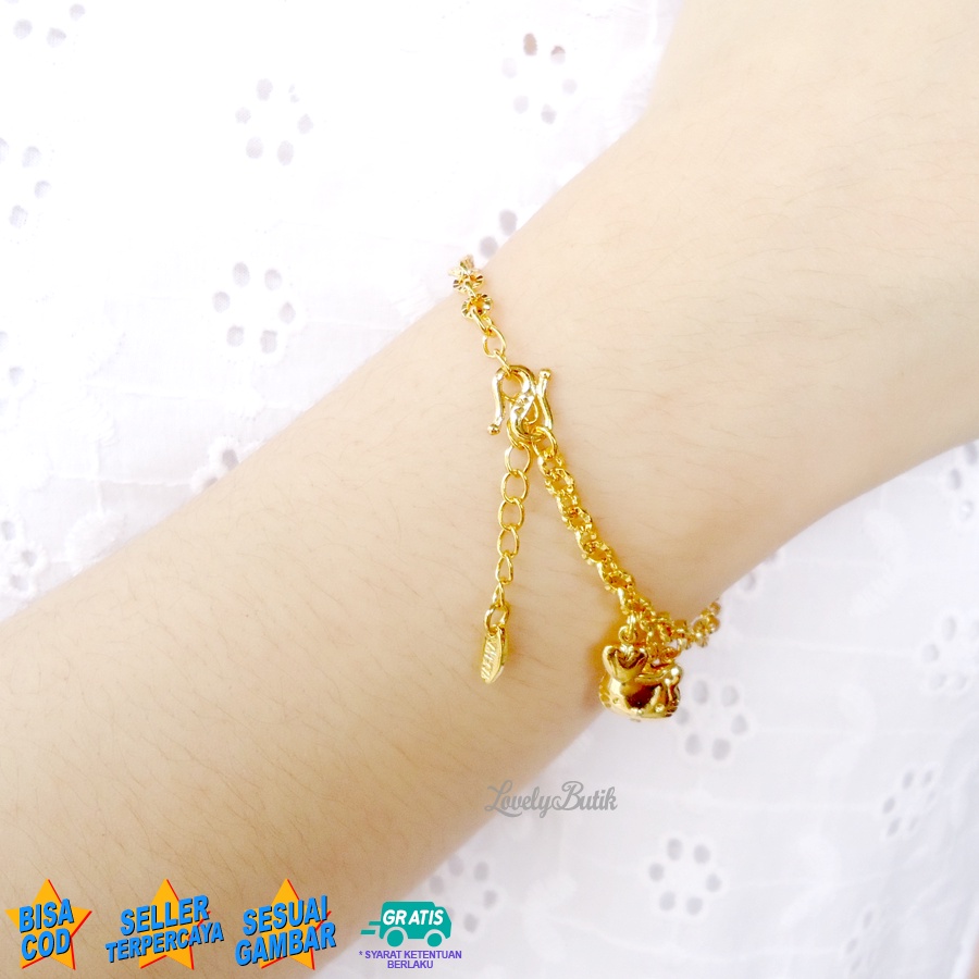 Lovelybutik - Gelang Tangan Xuping Gold Anak Perempuan Gelang Anak Xuping Anak Terbaru Model Cutie Love