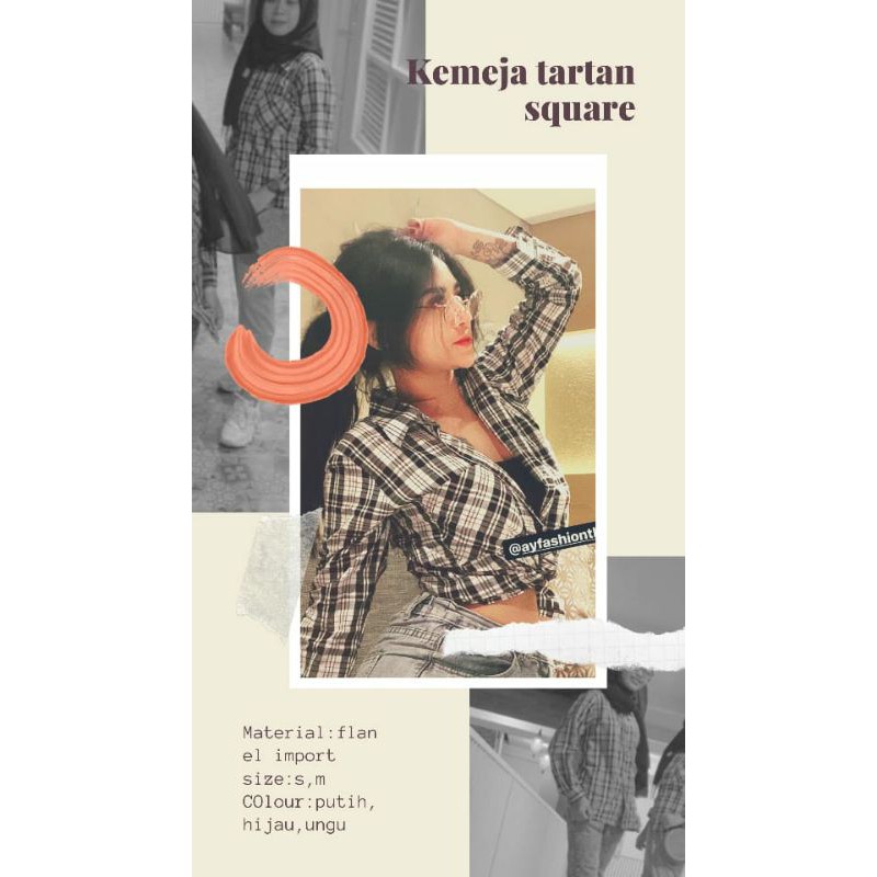 kemeja wanita flanel import