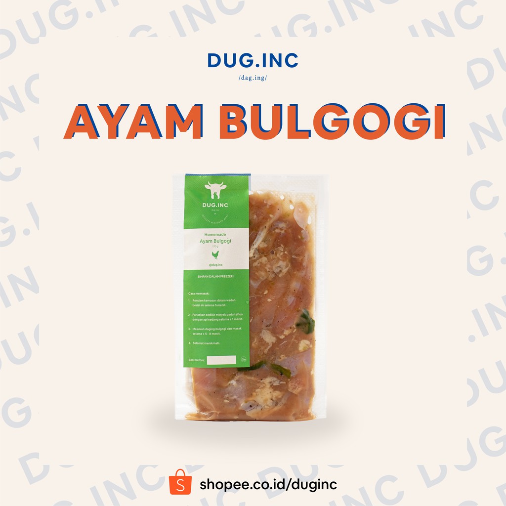 

Ayam Bulgogi Dug.inc Daging Kemasan Cepat Saji 170gr Frozen Food