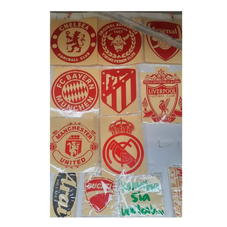 Stiker Cutting CLUB BOLA DAN SPONSOR MOTOR