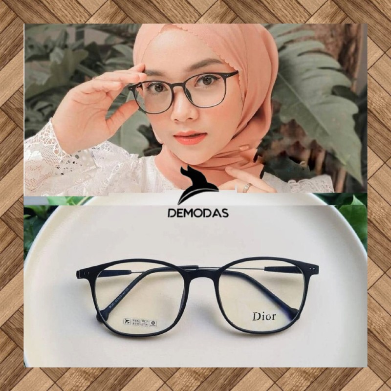 Kacamata Lensa Photocromic lensa blueray lensa bluecromic lensa anti radiasi Minus / Normal / Silinder Frame Kacamata Wanita Pria 21301 Demodas Glasses