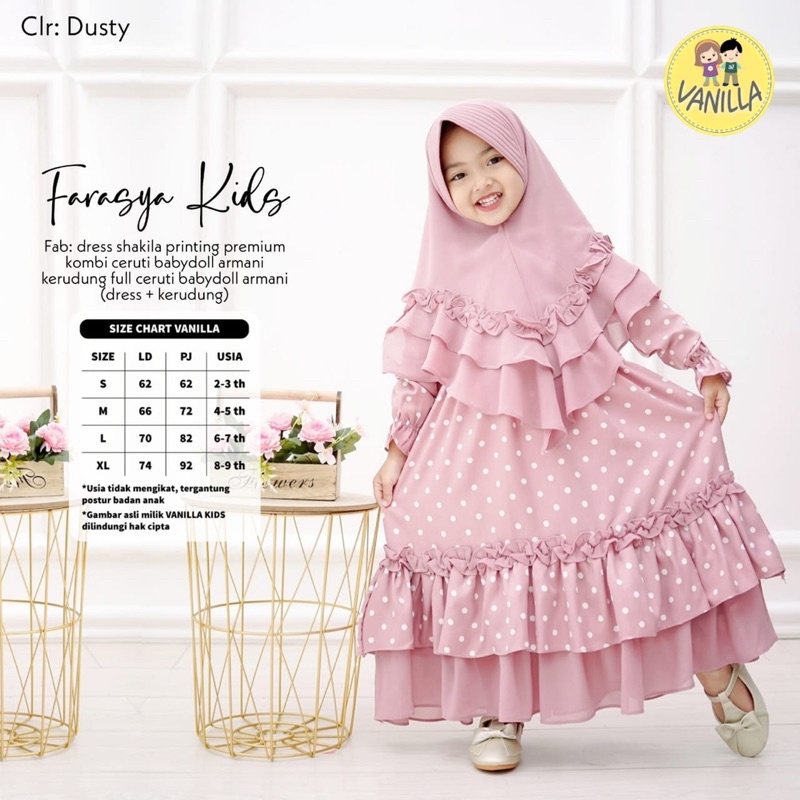 FARASYA KIDS / SYARI ANAK / GAMIS ANAK VANILLA