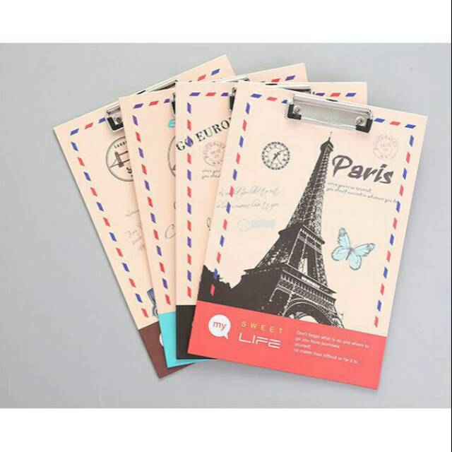 

A4 File Folder / Papan Alas Ujian Motif Travel / Papan Jalan / Clip Board