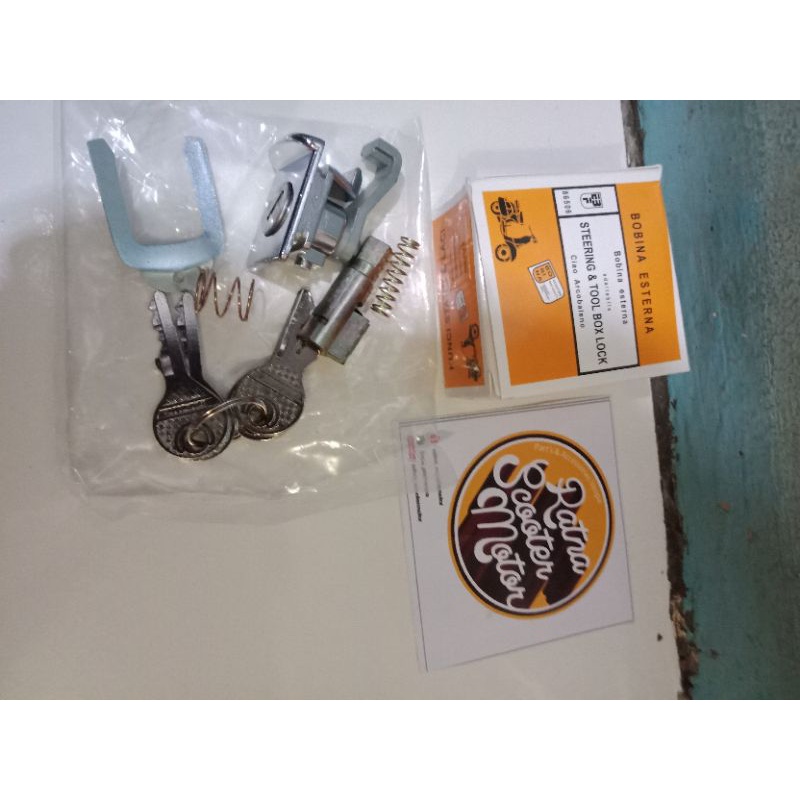 kunci stang dan box vespa super sprint merk bobina