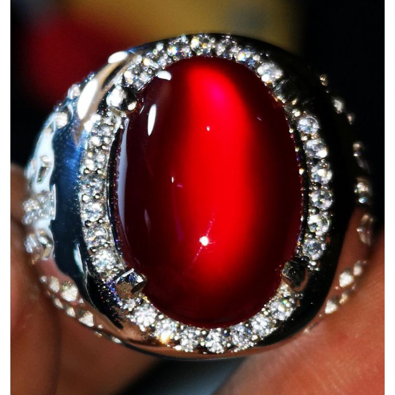 Natural Akik Red Carnelian Raflesia Fenomena Cat's Eye