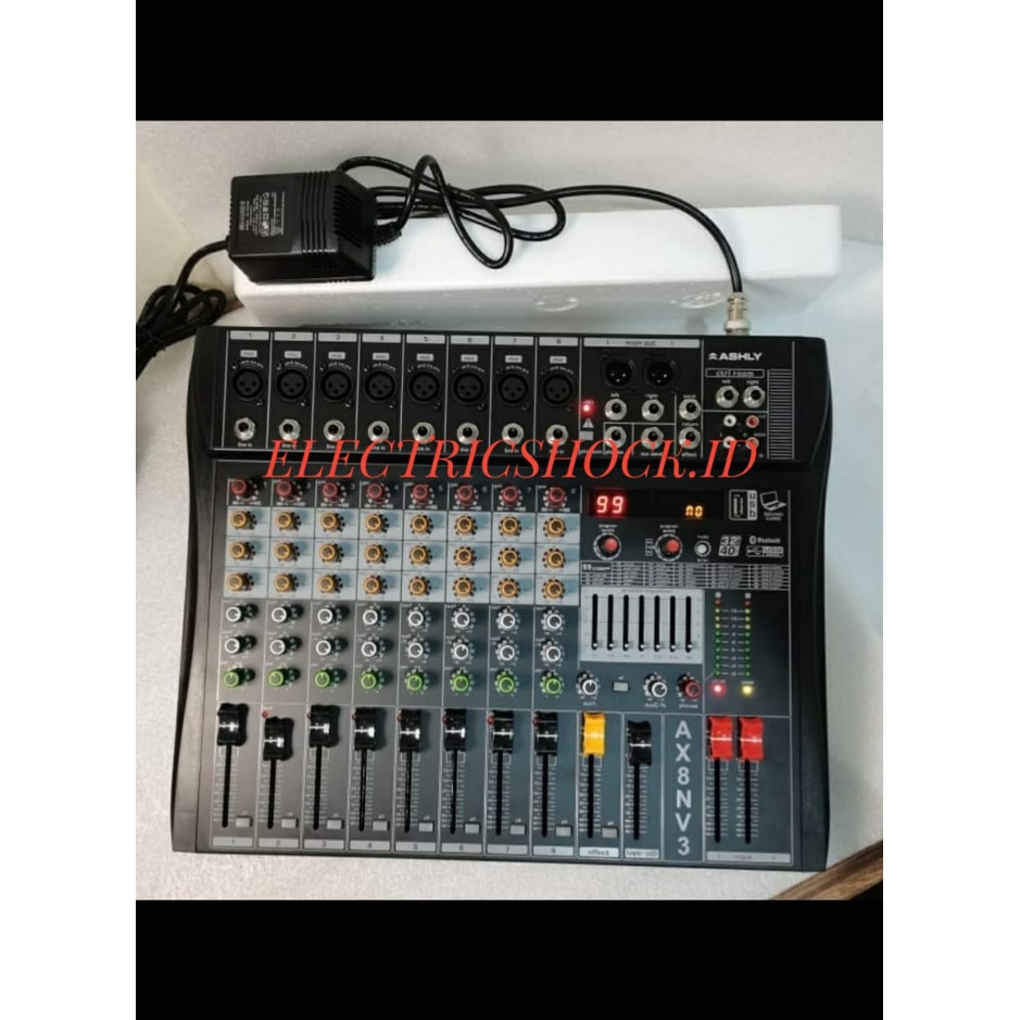 MIXER AUDIO ASHLY AX8N V3/AX8NV3 8CH USB-BLUETOOTH-RECORDING TO PC NEW