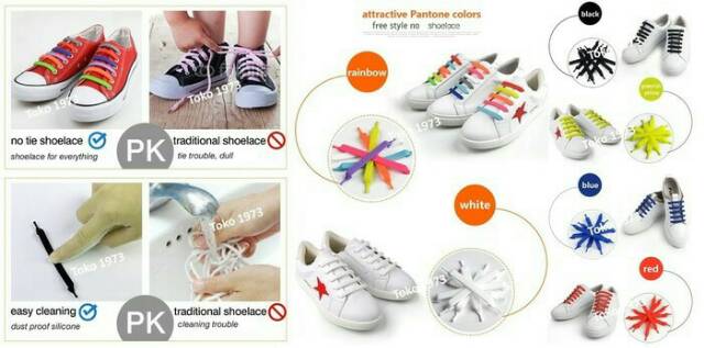 Premium Shoelace silicone - Tali sepatu silikon isi 20pcs