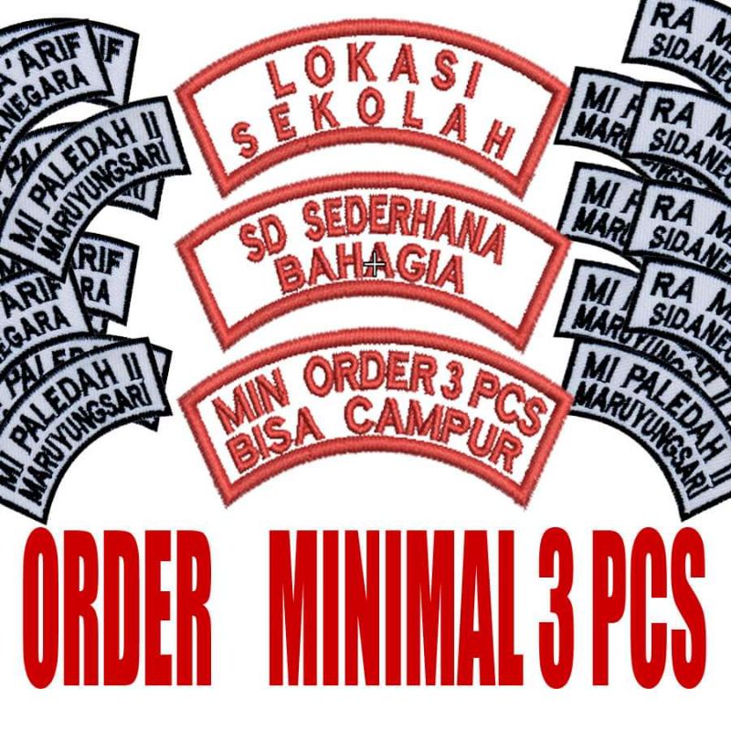 bordir lokasi sekolah.bordir badge sekolah.bordir alokasi.papan nama sekolah. bordir sekolah.bordir.