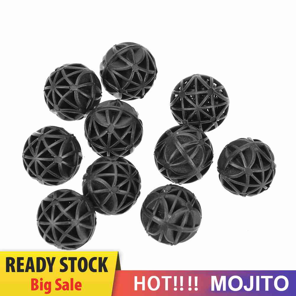 10Pcs Bola Filter Bio-Ball Warna Hitam Untuk Akuarium