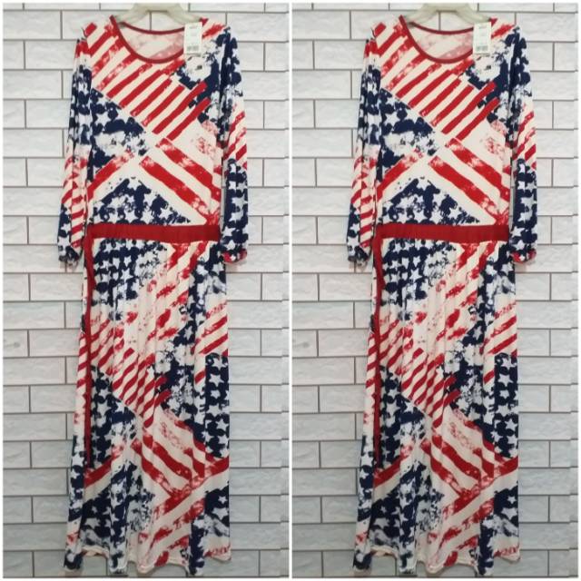 Dress spandex jersey motif bendera