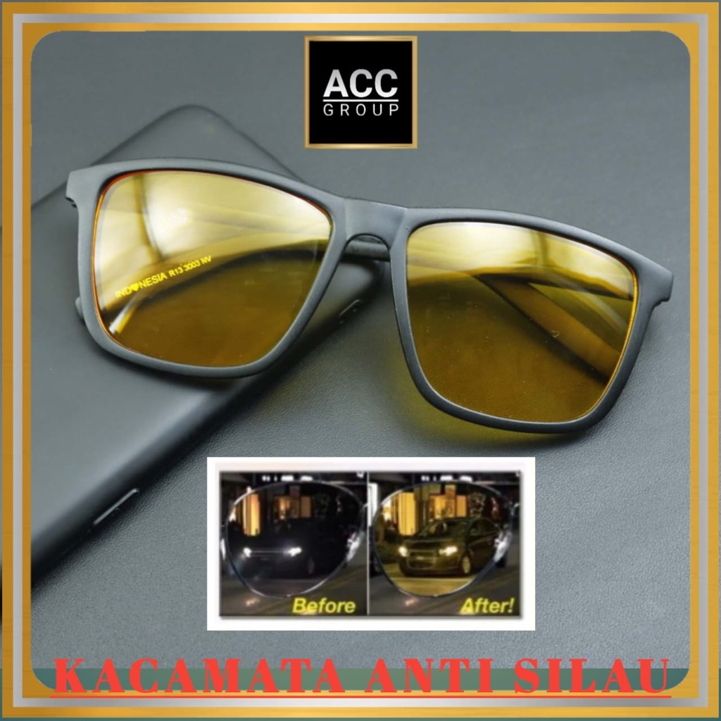 COD Kacamata Night View Glasses Vision Anti Silau UV di Malam Hari Kacamata Kuning Anti Glare