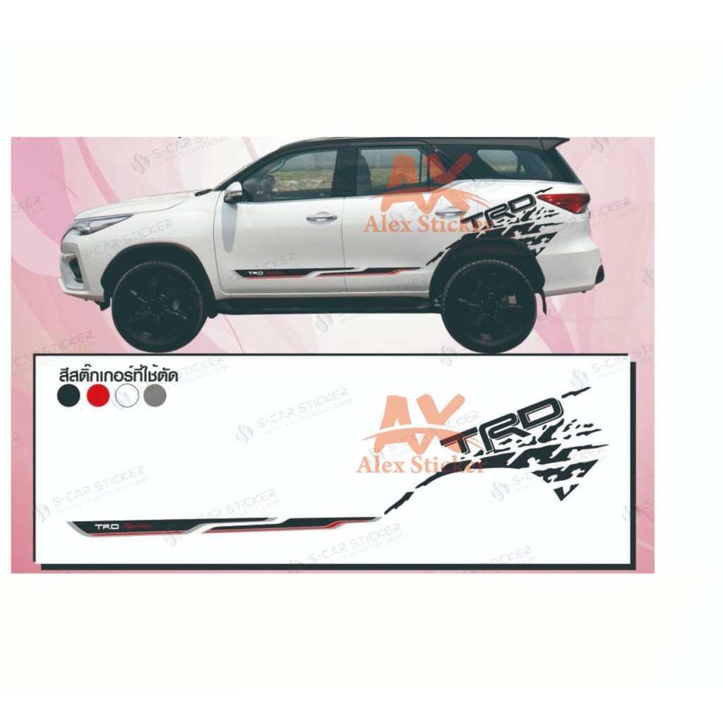 Stiker Sticker Mobil All Tipe Toyota Fortuner Rush Crv Hrv Pajero Cutting Stiker Bodi TRD Shopee Indonesia