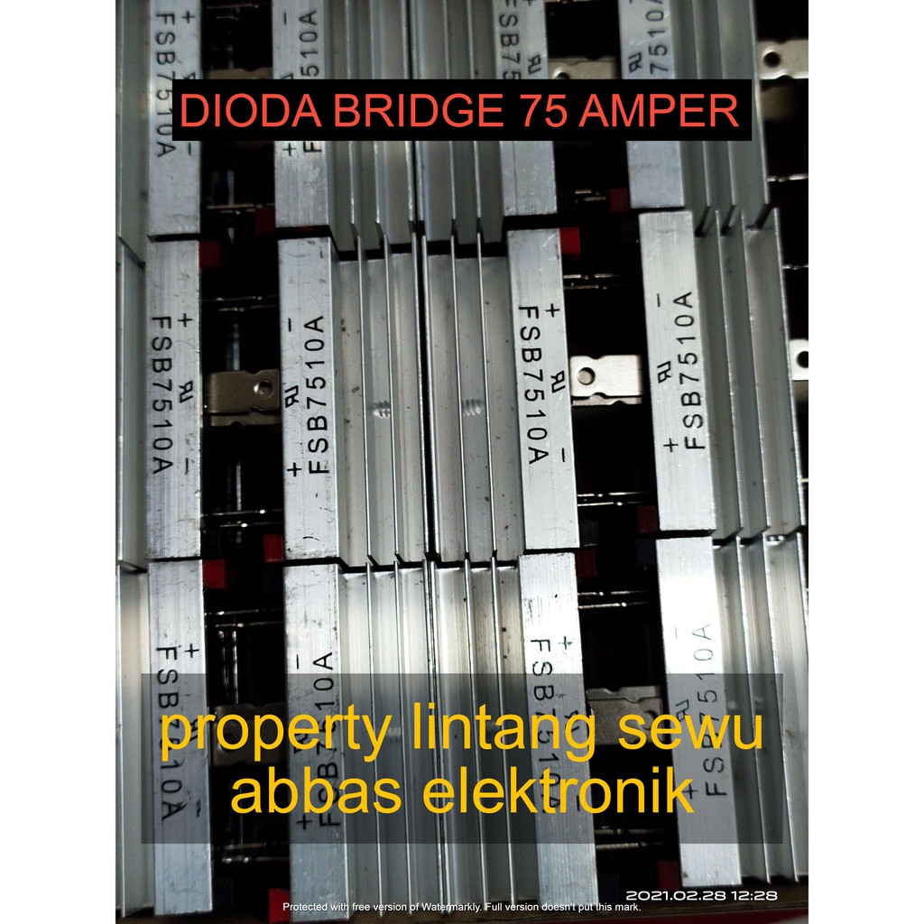 DIODA BRIDGE KOTAK 75 AMPER 75A FSB 7510A BODI ALUMINIUM