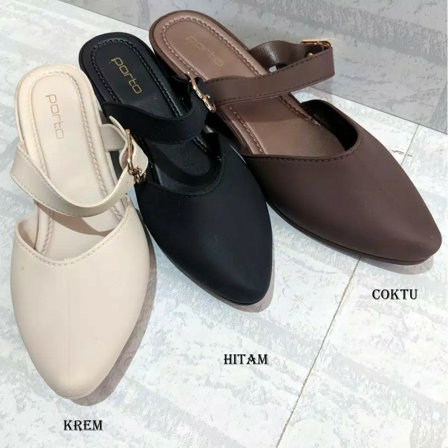 (COD) Sandal Selop Wanita Jelly Wedges Tali Tengah Porto LTC